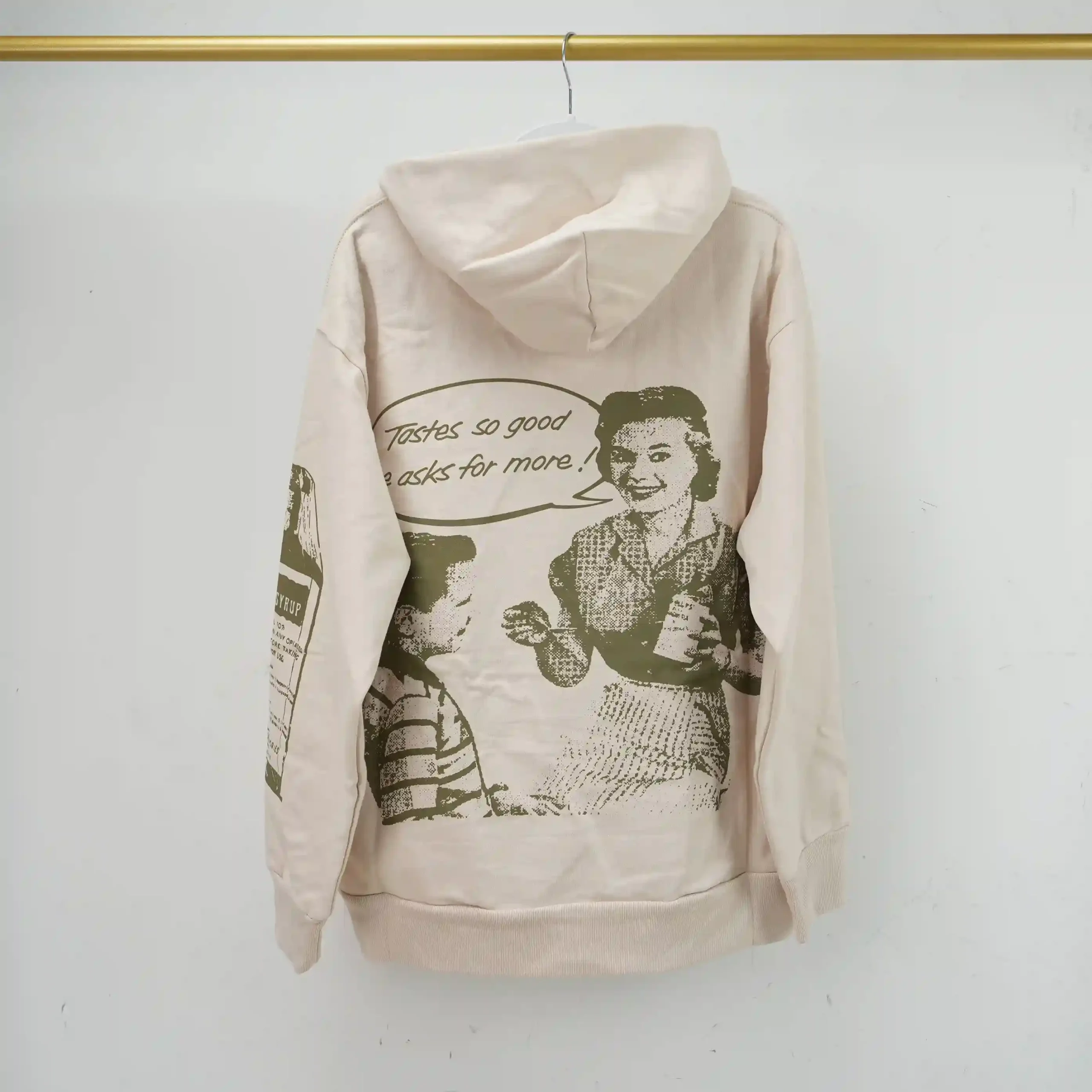 Cough Syrup Cures The Cough Hoodie Beige